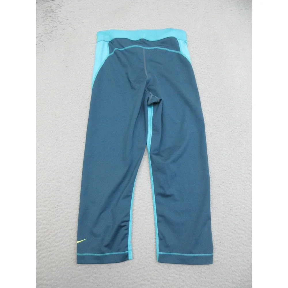 Nike Pro Dri-FIT Compression Capri Leggings Womens S Blue Volt 589366-389